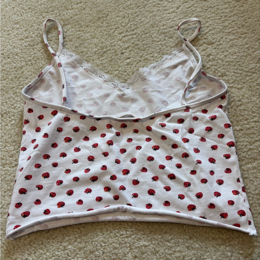 Brandy Melville Strawberry Cropped Tank - Picture 3 of 3